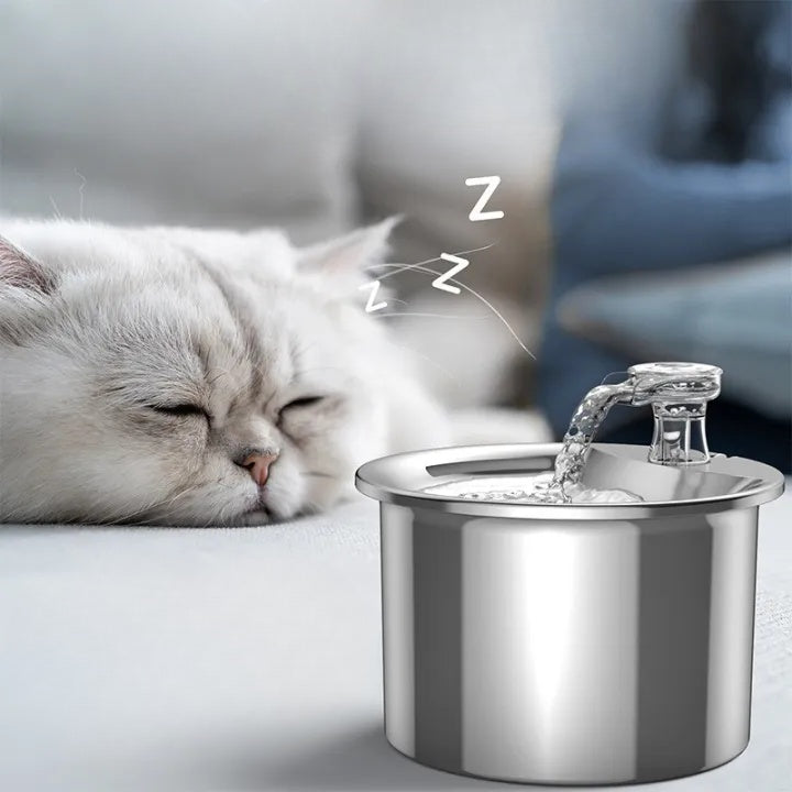 Katzen-Trinkbrunnen Edelstahl mit Sensor & 4-fach Filterung -    Zorenza