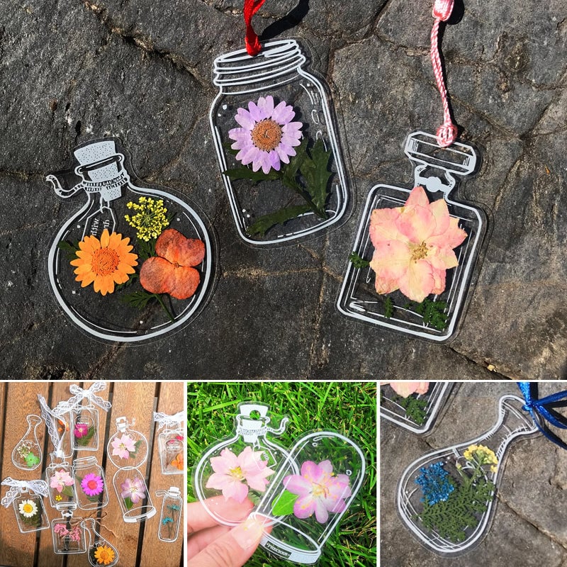Trockenblumen-Lesezeichen-Set – 30 Stück mit Quaste Zorenza