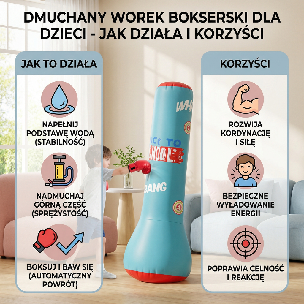 Aufblasbarer Boxsack für Kinder mit Wasserbasis -    Zorenza