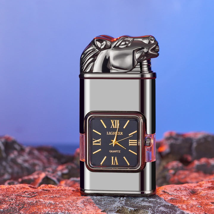 Feuerzeug mit Uhr – Vintage Design und verstellbare Flamme -    Zorenza