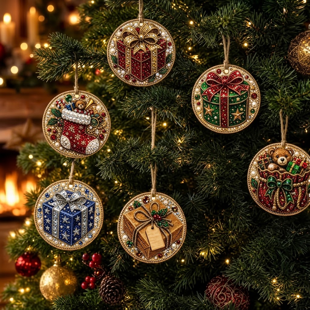 Diamond Painting Weihnachtsanhänger Set 6-teilig -    Zorenza