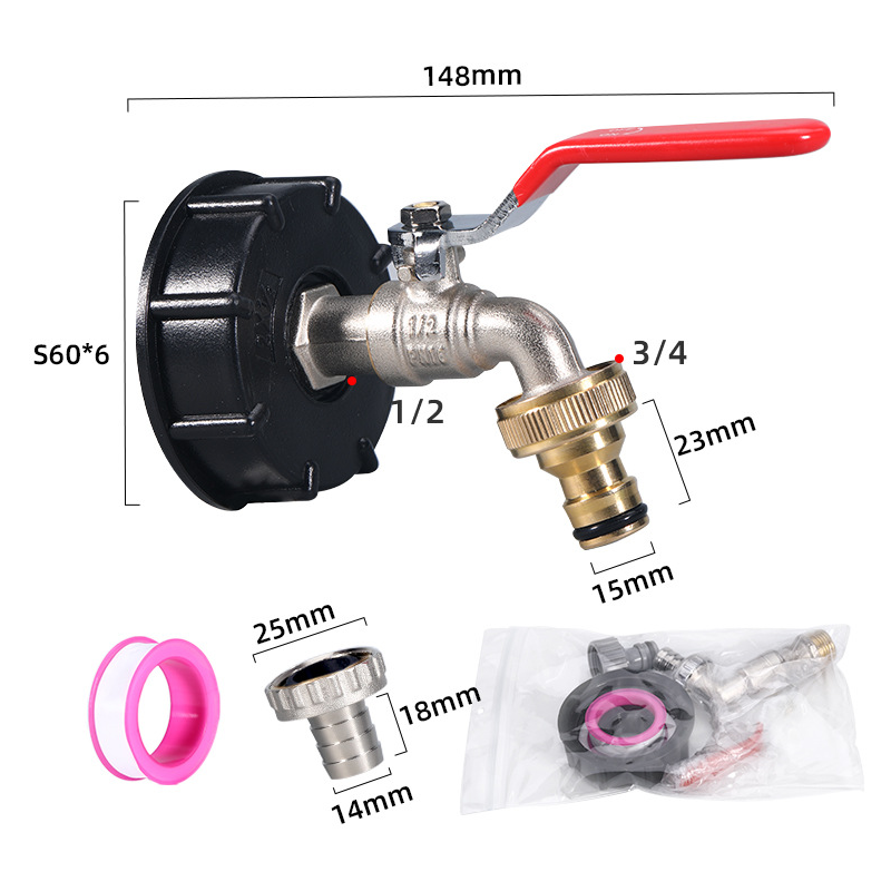 IBC Wasserhahn Messing – Präzise Durchflusskontrolle mit Schnellkupplung -    Zorenza
