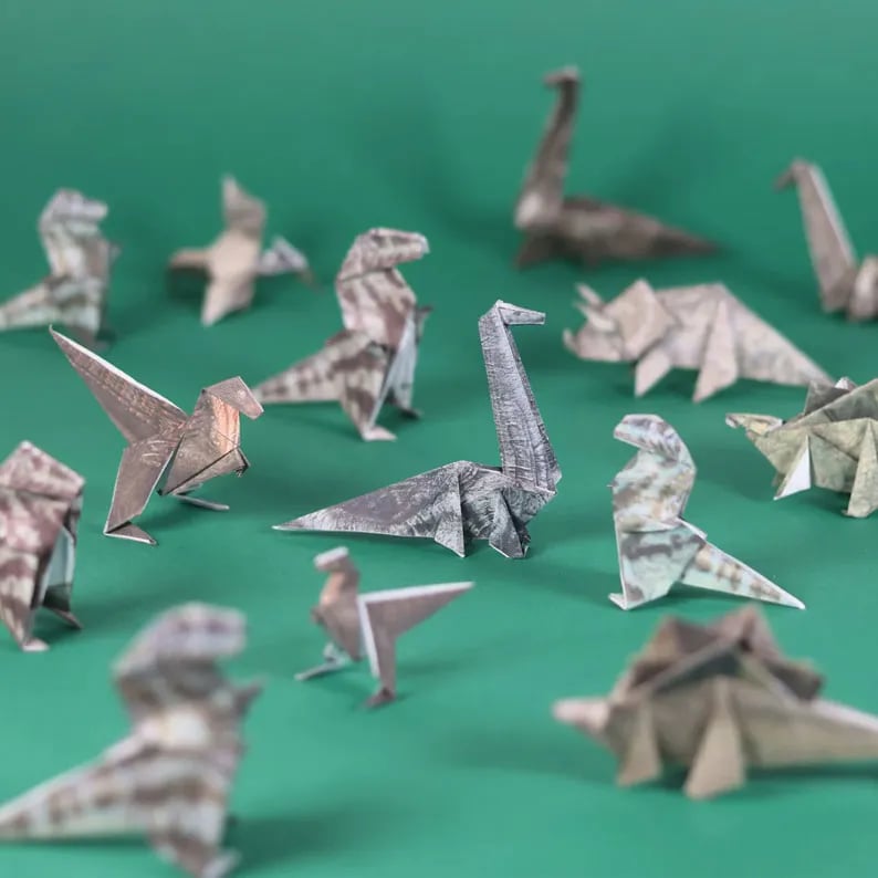 Origami-Bastelset zum Falten – 50 Tierfiguren aus Papier -    Zorenza
