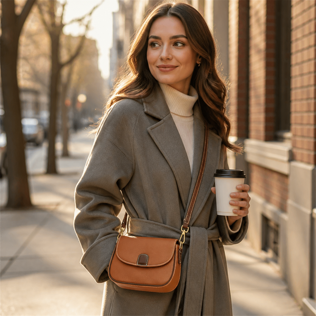Crossbody-Tasche aus weichem Leder mit Magnetverschluss -    Zorenza