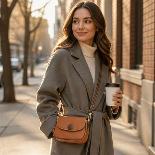 Crossbody-Tasche aus weichem Leder mit Magnetverschluss -    Zorenza