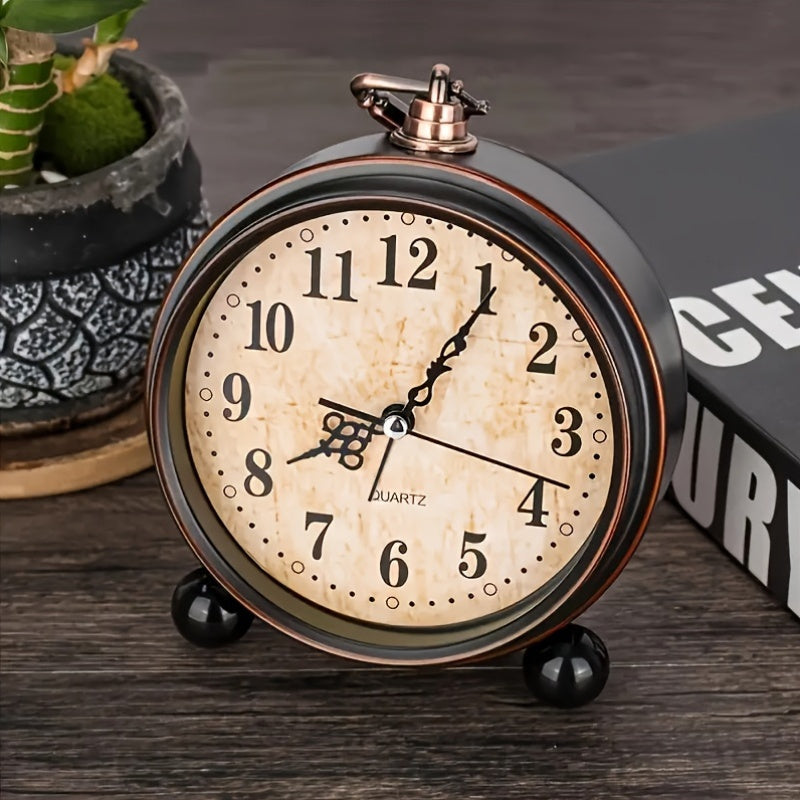 Wecker Retro Metall mit stillem Quarz-Uhrwerk -    Zorenza