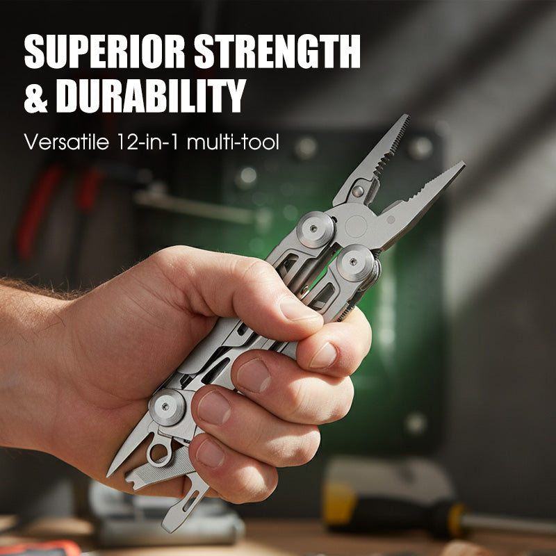12-in-1-Klappmultitool mit Zange – Kompakter Edelstahl Zorenza