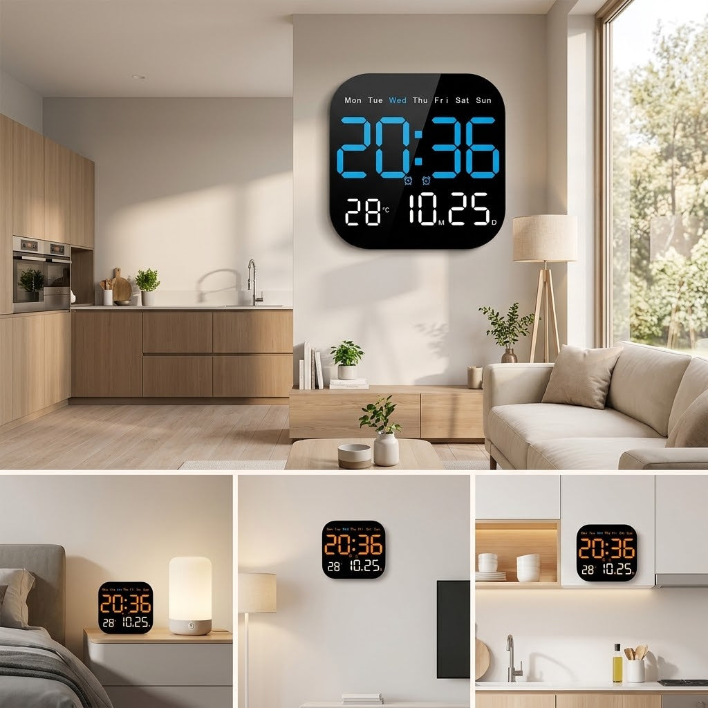 Digitale Wanduhr LED mit Fernbedienung -    Zorenza