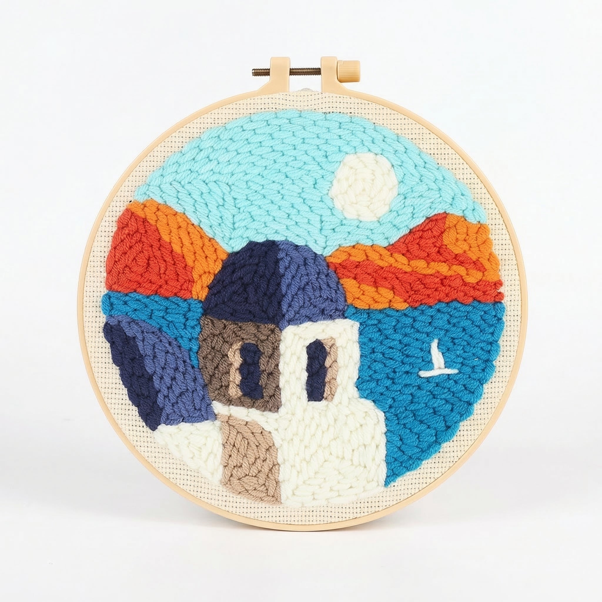 Punch Needle Set mit bunter Wolle und Stickrahmen -    Zorenza