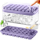 Ice cube tray set with storage container and lid