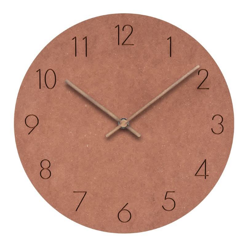 Wanduhr Geräuschlos Skandinavisch – MDF mit Walnuss-Zeigern -    Zorenza