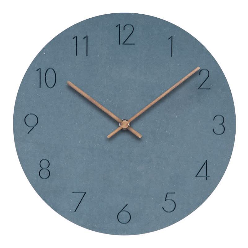 Wanduhr Geräuschlos Skandinavisch – MDF mit Walnuss-Zeigern -    Zorenza