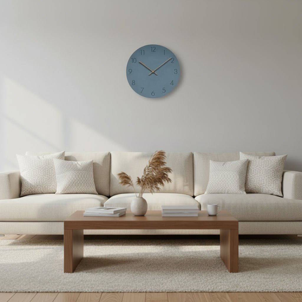 Wanduhr Geräuschlos Skandinavisch – MDF mit Walnuss-Zeigern -    Zorenza