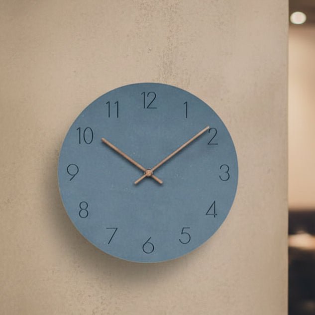 Wanduhr Geräuschlos Skandinavisch – MDF mit Walnuss-Zeigern -    Zorenza