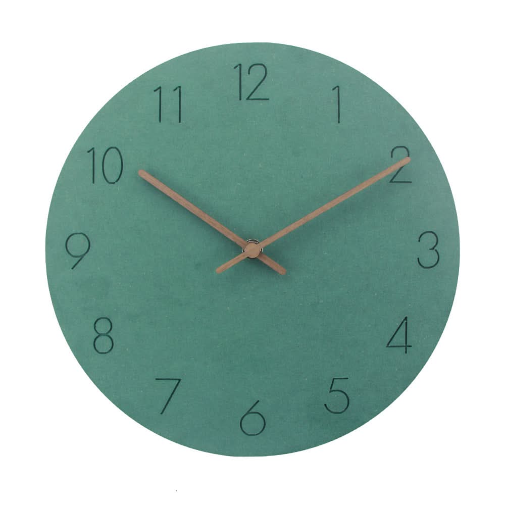 Wanduhr Geräuschlos Skandinavisch – MDF mit Walnuss-Zeigern -    Zorenza