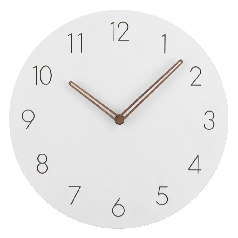 Wanduhr Geräuschlos Skandinavisch – MDF mit Walnuss-Zeigern -    Zorenza