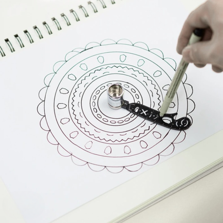 Multifunktions-Messlineal Edelstahl mit Zirkel und Werkzeugset -    Zorenza