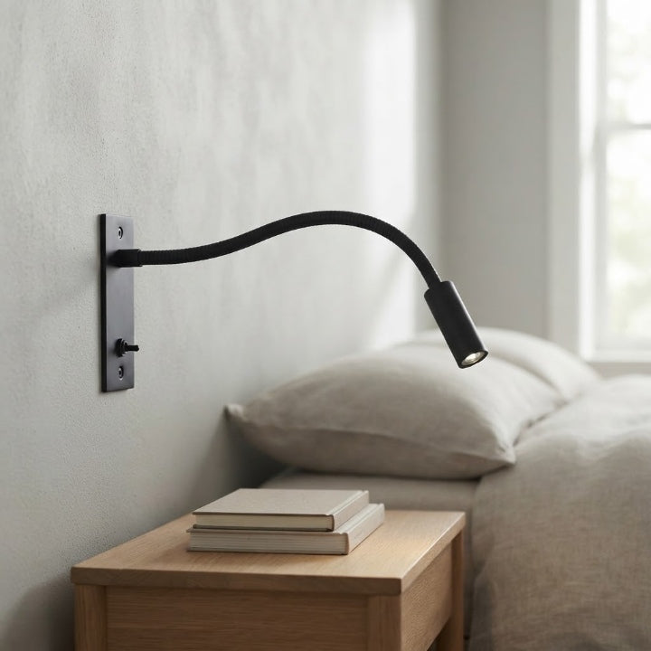Verstellbare Wandleselampe mit Schwanenhals-Arm, 3 Lichtfarben (3000–6000 K) -    Zorenza