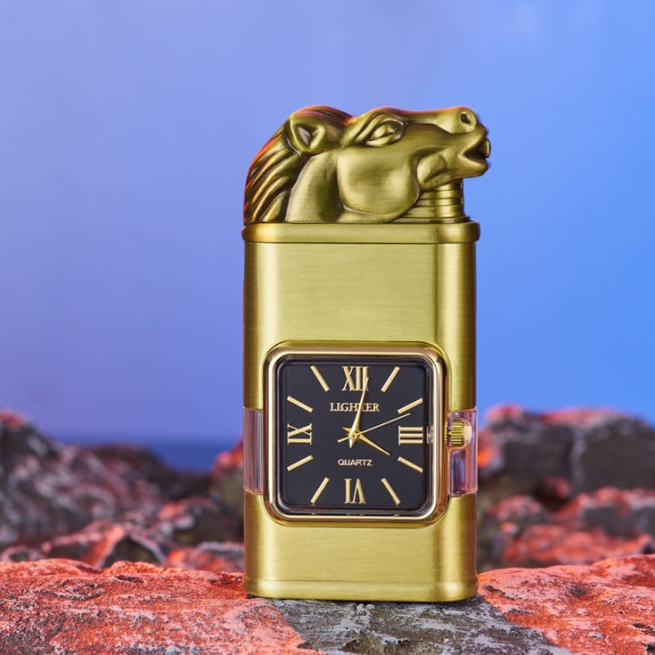 Feuerzeug mit Uhr – Vintage Design und verstellbare Flamme -    Zorenza