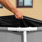 Poolabdeckung Oxford-Gewebe schwarz wetterfest mit Zugkabel -    Zorenza