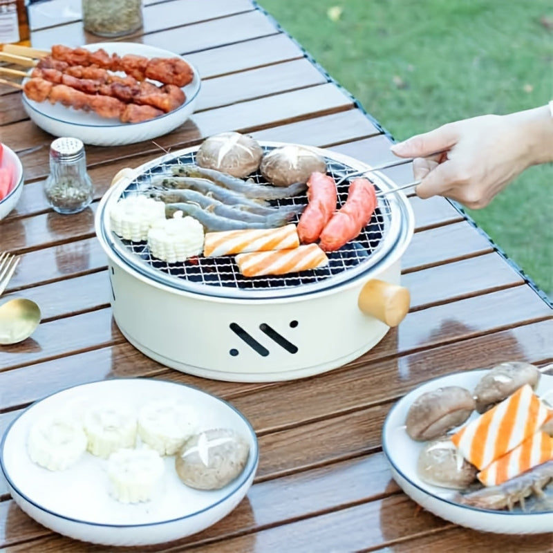 Tischgrill Holzkohle kompakt mit Edelstahl-Rost -    Zorenza