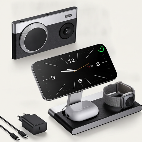 Ladestation 3-in-1 faltbar magnetisch für Smartphone Watch Earbuds — technical_key_benefits.centre_ring_image