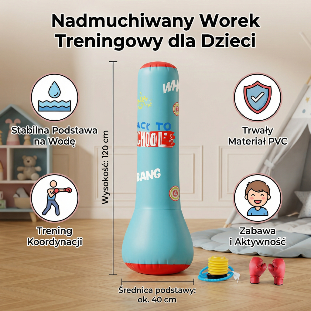 Aufblasbarer Boxsack für Kinder mit Wasserbasis -    Zorenza