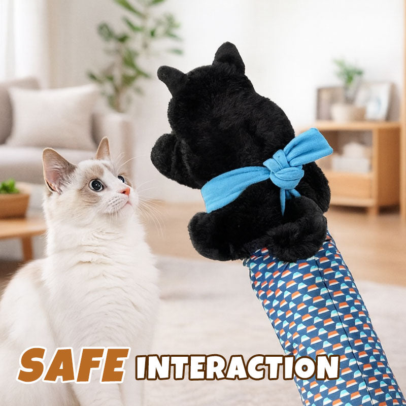 Katzenhandschuh mit Plüschpuppe – Spielen ohne Kratzer Zorenza