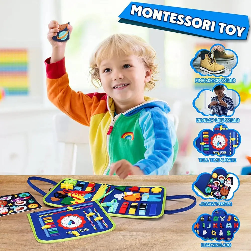 Montessori Busy Board mit Lernaktivitäten -    Zorenza