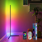 RGBIC Eck-Stehlampe 142 cm mit App- & Fernbedienung – 16 Mio. Farben -    Zorenza