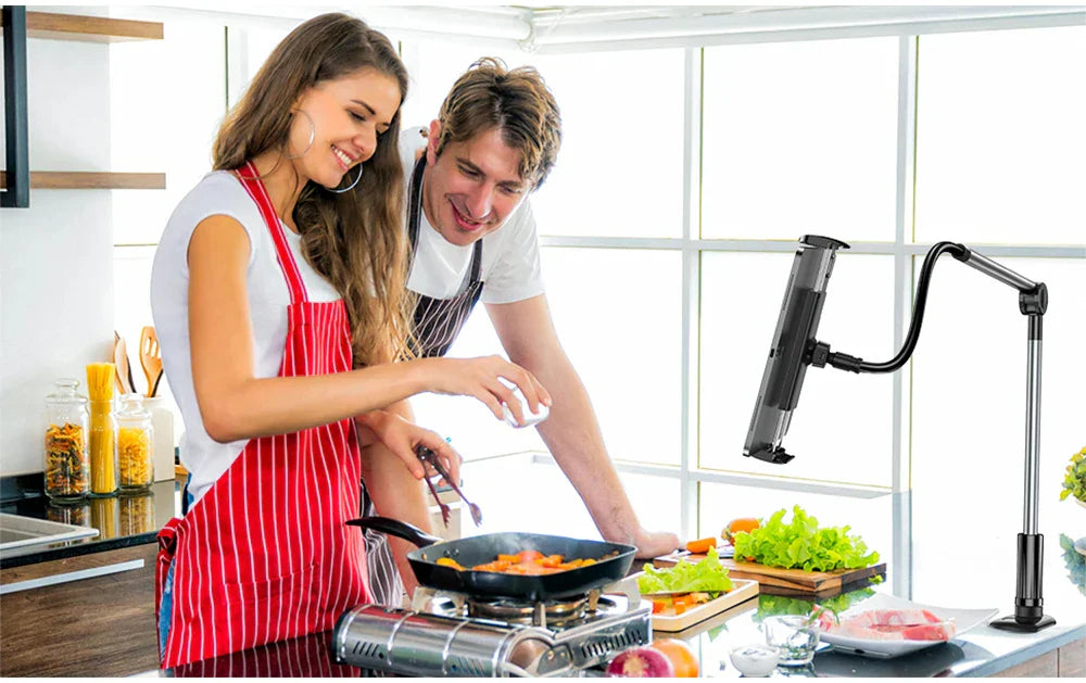 Flexibler Schwanenhals-Tabletständer mit Tischklemme – 4,7 bis 12,9 Zoll Zorenza