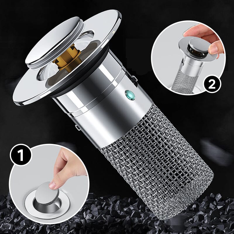 Abflussfilter Edelstahl mit Pop-up-Mechanismus -    Zorenza