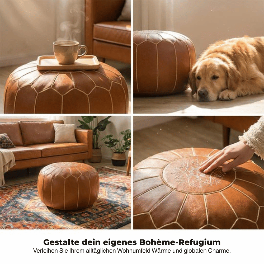 Pouf mit Stauraum und Handstickerei -    Zorenza