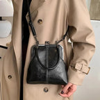 Handtasche Kunstleder mit Vintage-Bügelverschluss -    Zorenza