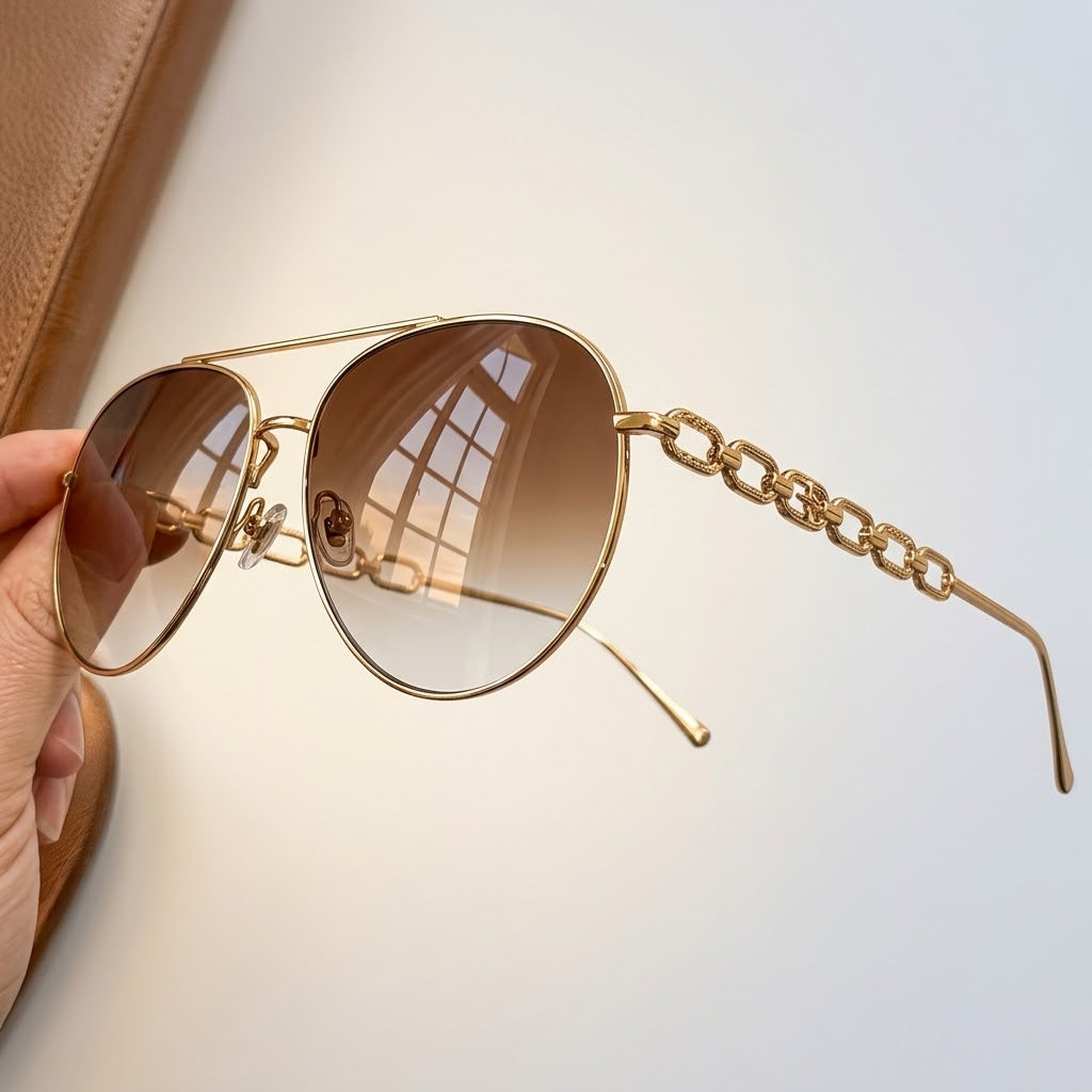 Sonnenbrille mit Kettendetail – Polarisiert mit UV400-Schutz -    Zorenza
