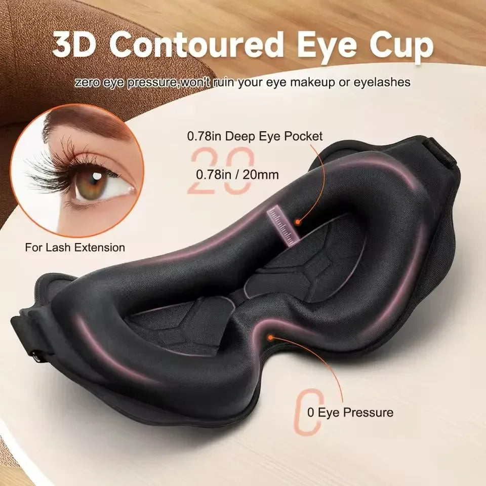 3D Schlafmaske mit Augen-Konturierung – Lichtundurchlässig -    Zorenza