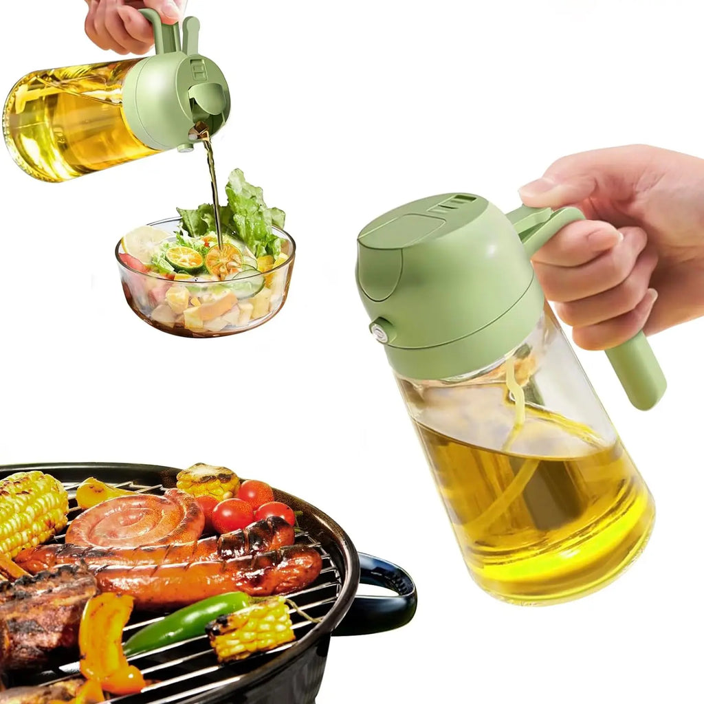2-in-1 Ölsprühflasche & Ausgießer – 470 ml Glas Zorenza