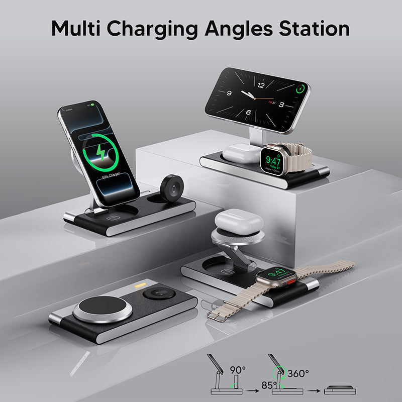 Ladestation 3-in-1 faltbar magnetisch für Smartphone Watch Earbuds -    Zorenza