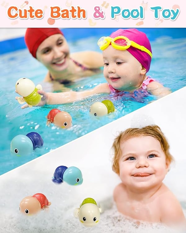 Aufzieh-Schwimmschildkröten Badespielzeug – 6er-Set Zorenza