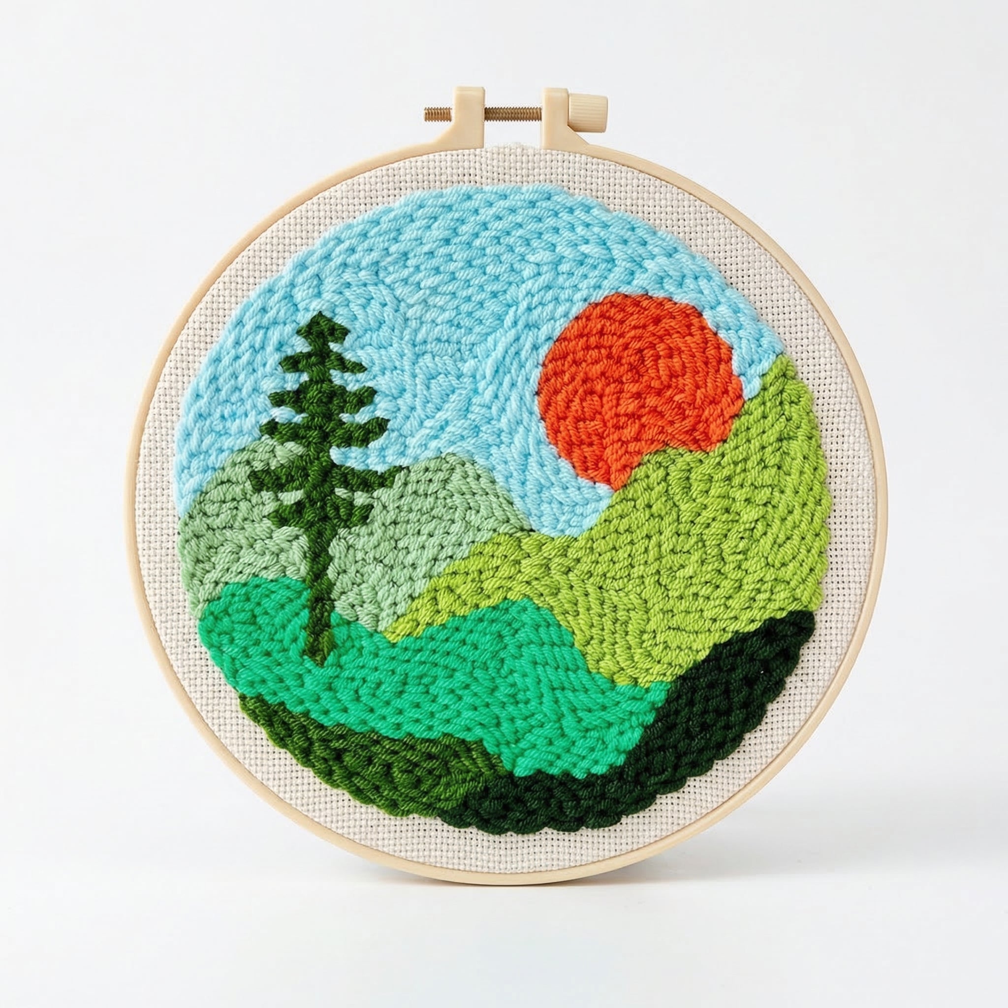 Punch Needle Set mit bunter Wolle und Stickrahmen -    Zorenza