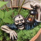 Zombie-Gartenfigur mit Laterne für Halloween-Deko -    Zorenza