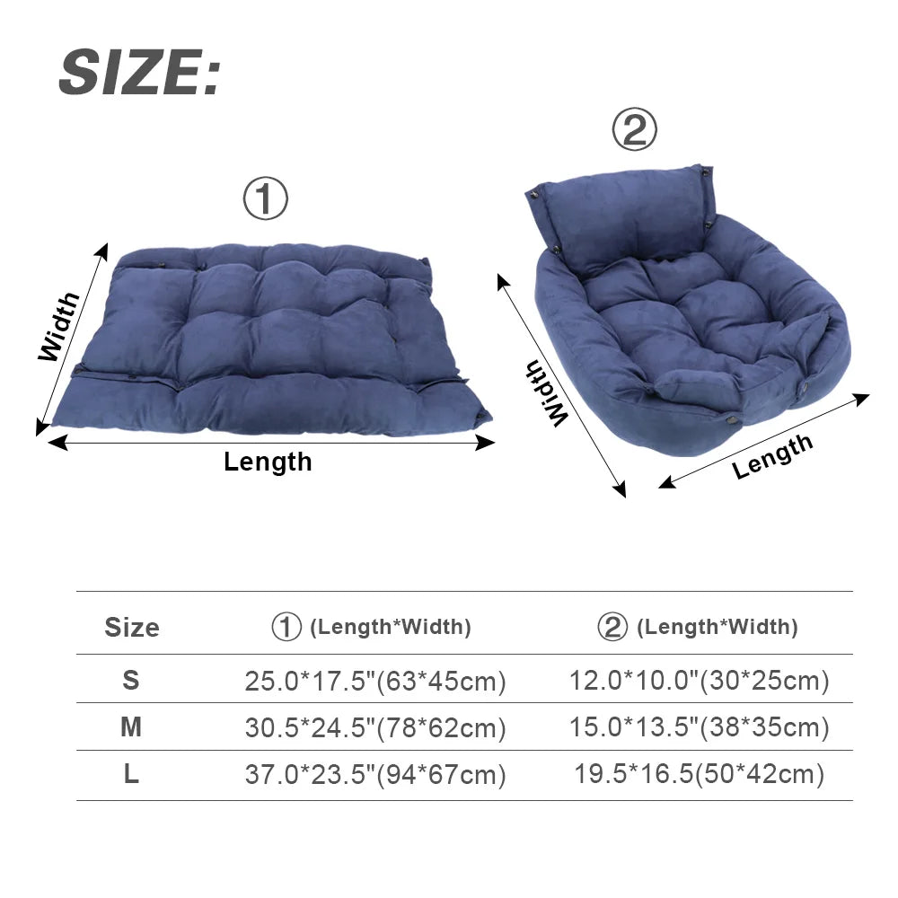 3-in-1 Haustierbett – Sofa, Matte oder Schlafhöhle Zorenza