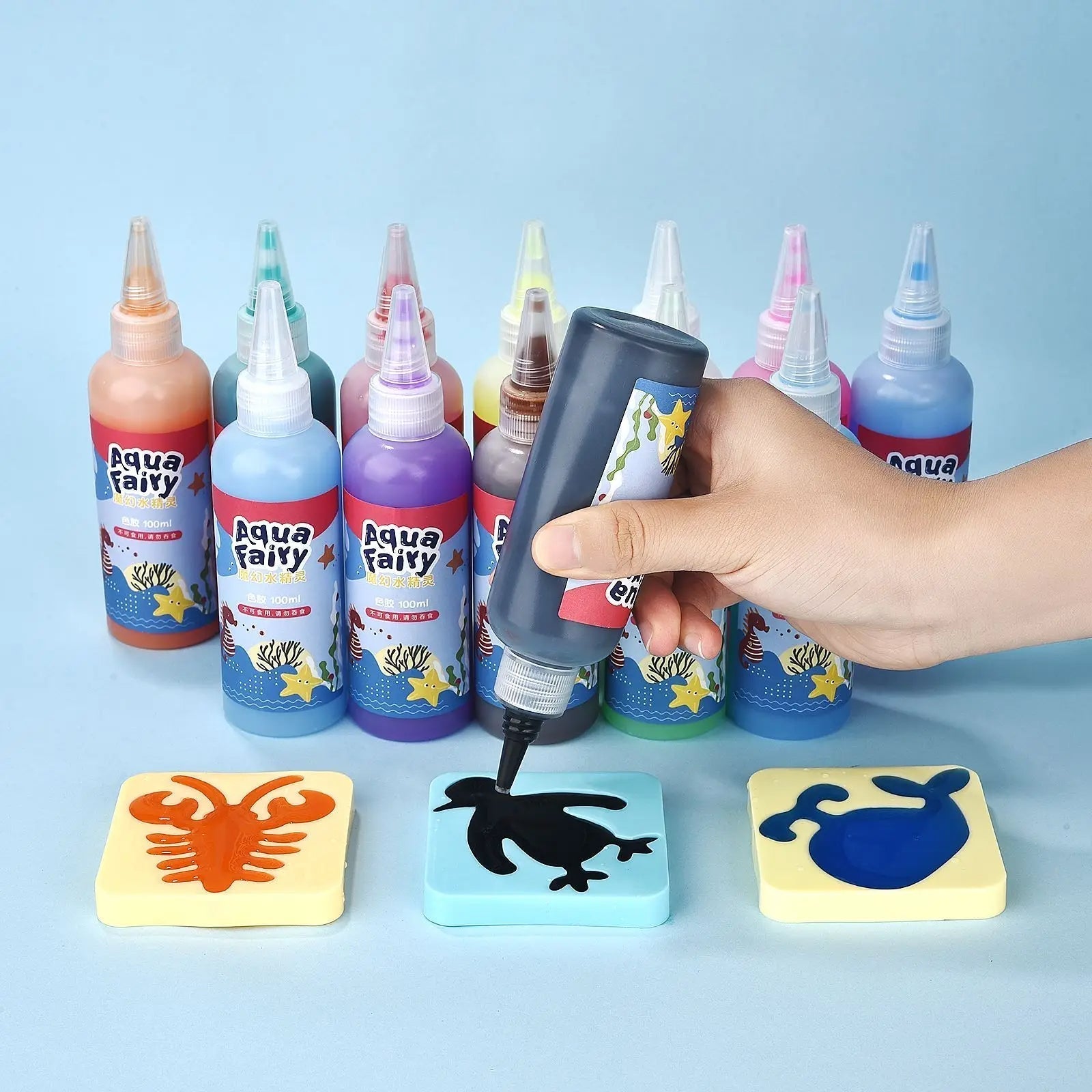 Wasser-Gelee-Kreativset mit bunten Farben und Formen -    Zorenza