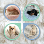 Plüschbett für Hunde und Katzen mit Halbhöhlen-Form -    Zorenza