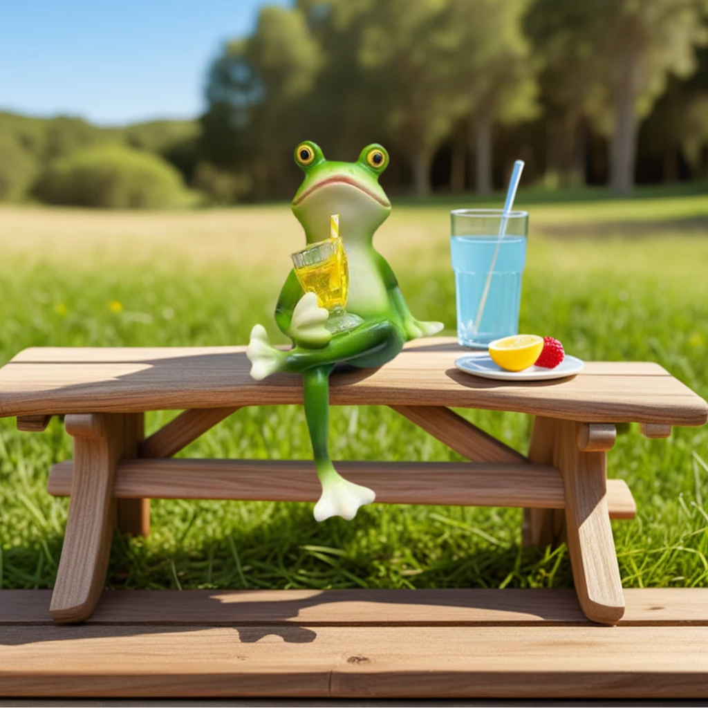 Kletter-Frosch Dekofigur handbemalt – Lustiger Gartenschmuck -    Zorenza