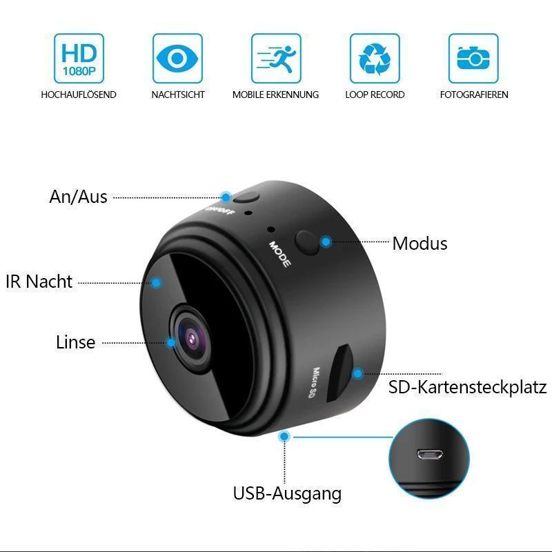 Mini Überwachungskamera WiFi mit Magnet und Nachtsicht -    Zorenza