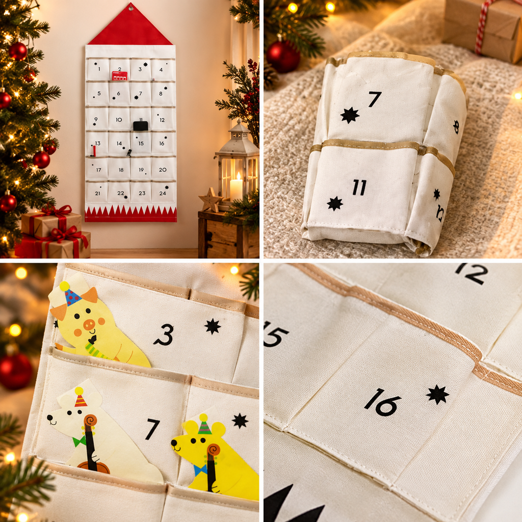 Adventskalender zum Befüllen Stoff 24 Taschen -    Zorenza