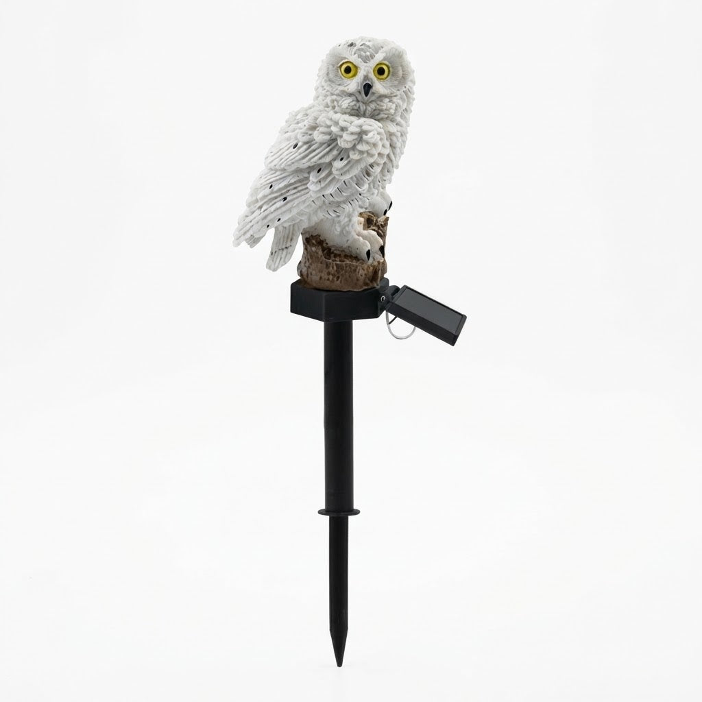 Solar owl garden light with light sensor