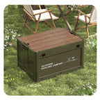 Klappbox mit Holzdeckel für Camping und Haushalt -    Zorenza