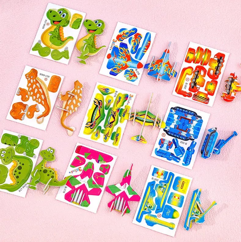 3D Cartoon Puzzle-Set – Pädagogisches Bastelpuzzle für Kinder -    Zorenza